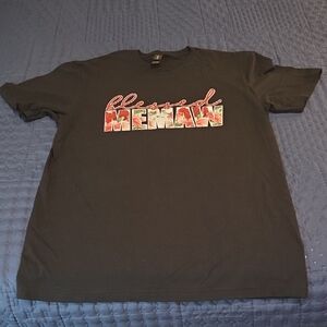 NWOT GILDAN BLACK VINYL 'BLESSED  MEMAW' GRAPHIC TEE-SIZE MEDIUM (UNISEX SIZING)